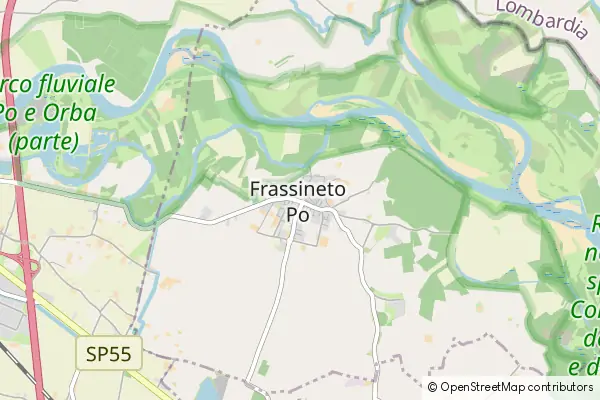 Mapa Frassineto Po