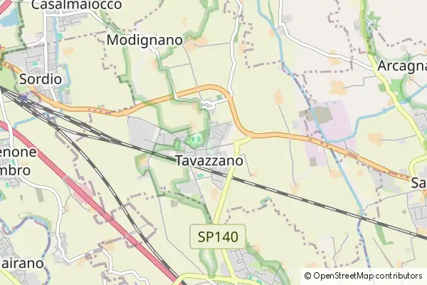 Mapa Tavazzano con Villavesco