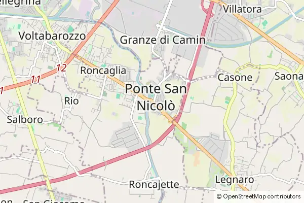 Mapa Ponte San Nicolò