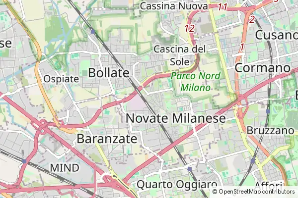 Mapa Novate Milanese