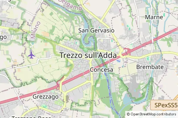 Mapa Trezzo sull'Adda