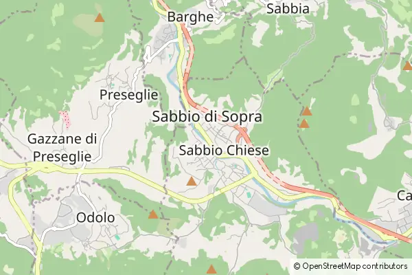 Mapa Sabbio Chiese