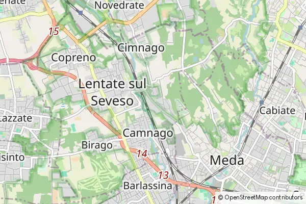 Mapa Lentate sul Seveso