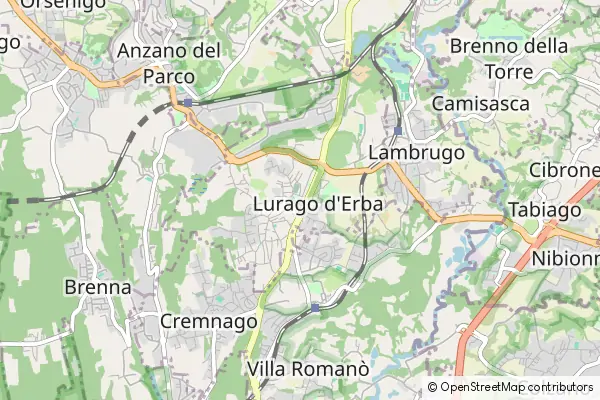 Mapa Lurago d'Erba