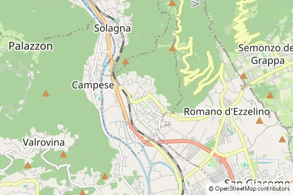 Mapa Pove del Grappa