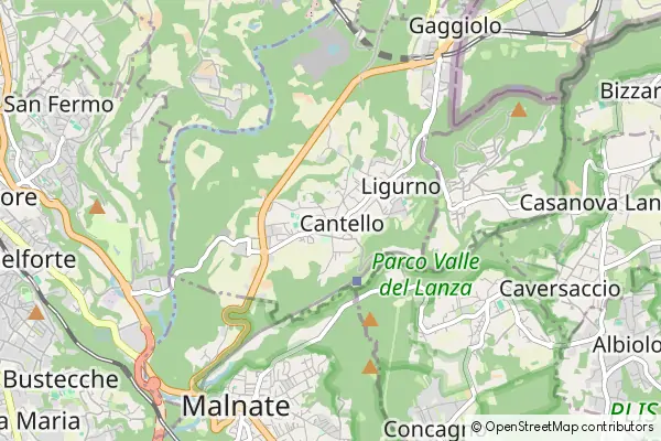 Mapa Cantello