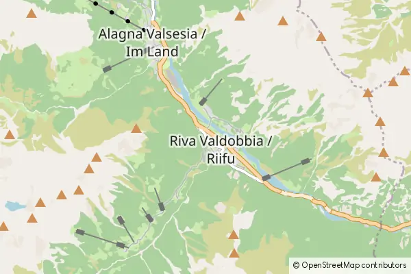 Mapa Riva Valdobbia