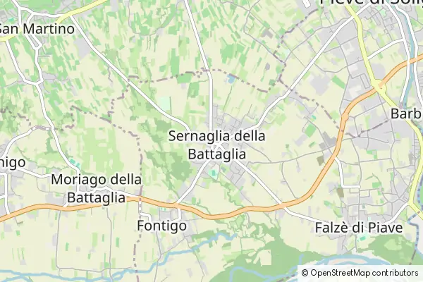 Mapa Sernaglia della Battaglia