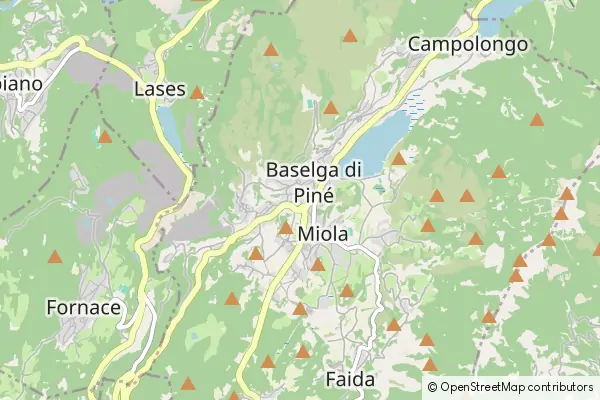 Mapa Baselga di Pinè