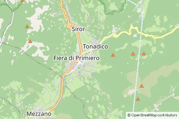 Mapa Primiero San Martino di Castrozza