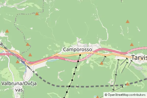 Mapa Camporosso in Valcanale