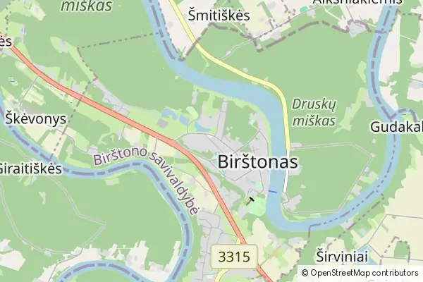 Mapa Birštonas