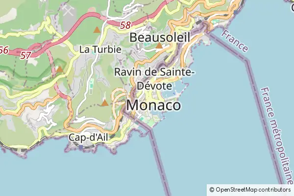 Mapa Monaco-Ville