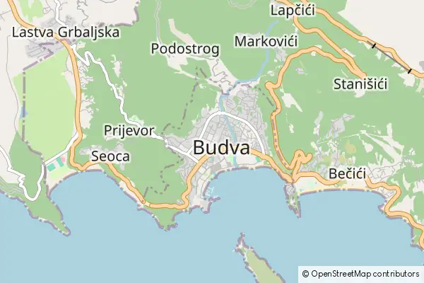 Mapa Budva Municipality