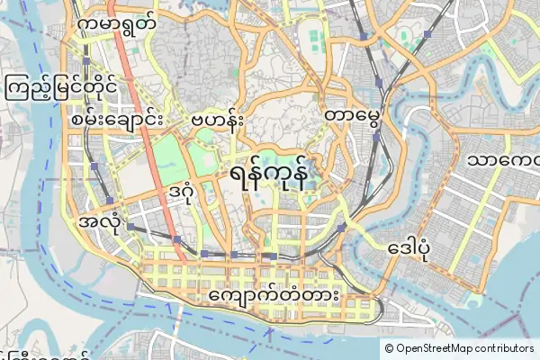 Mapa Yangon (Rangoon)