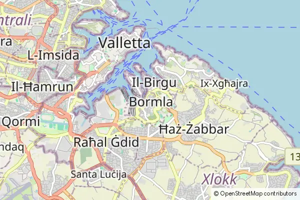 Mapa Cospicua (Bormla)