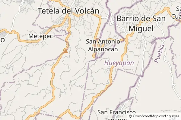 Mapa Tetela del Volcán