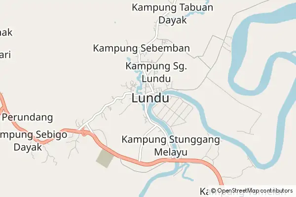 Mapa Lundu Town