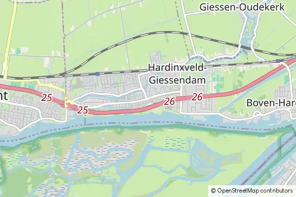 Mapa Hardinxveld-Giessendam