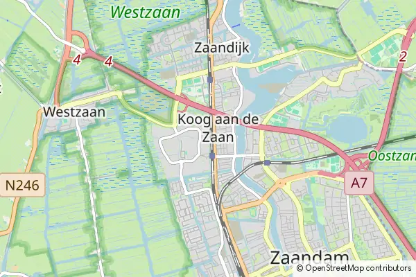 Mapa Koog aan de Zaan