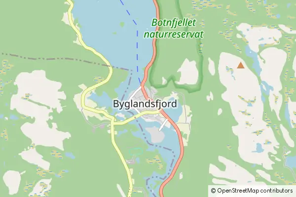 Mapa Byglandsfjord