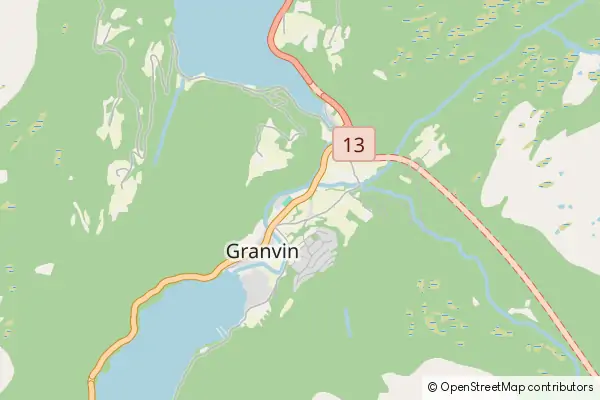 Mapa Granvin