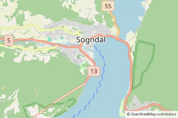 Mapa Sogndalsfjora