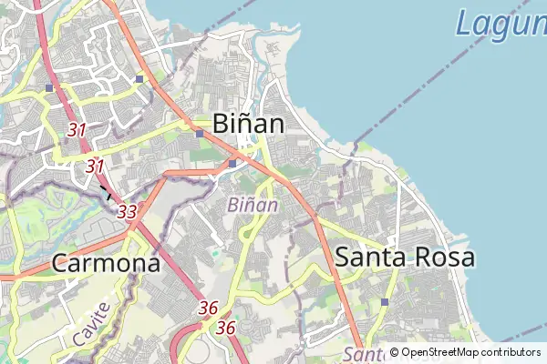 Mapa: Binan City • © OpenStreetMap contributors Mapa Binan City