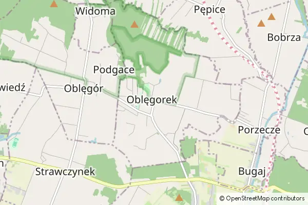 Mapa Oblęgorek