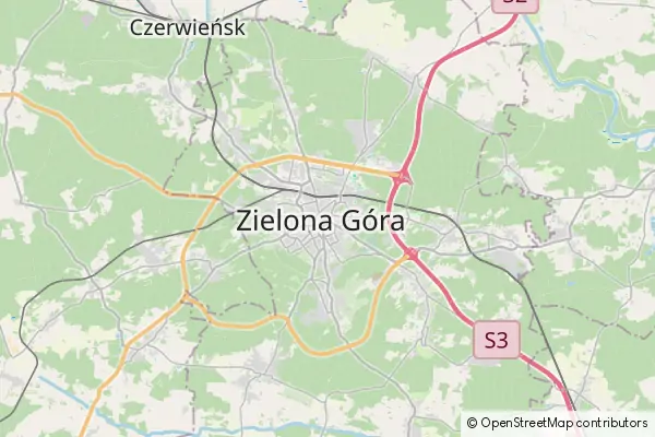 Mapa Zielona Góra