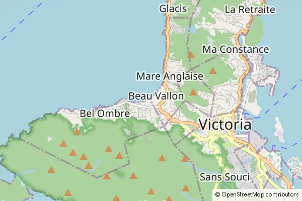 Mapa Beau Vallon
