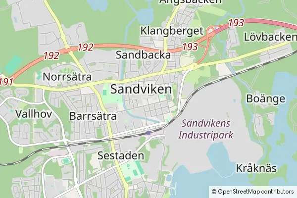 Mapa Sandviken