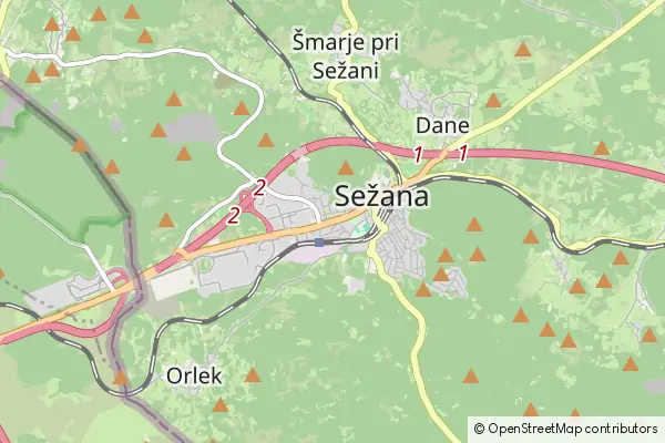 Mapa Gmina Sežana