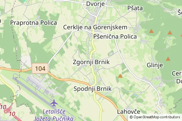 Mapa Zgornji Brnik