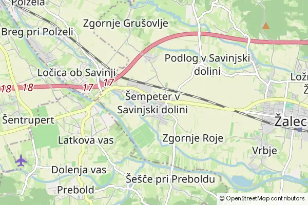 Mapa Sempeter v Savinjski Dolini