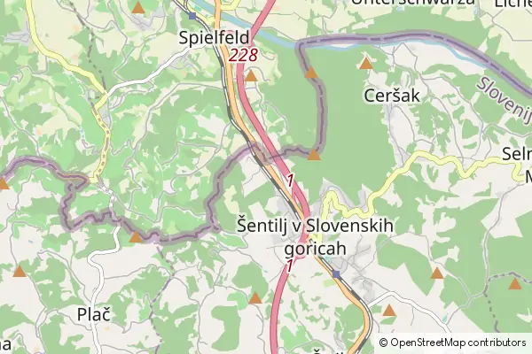 Mapa Šentilj v Slovenskih goricah