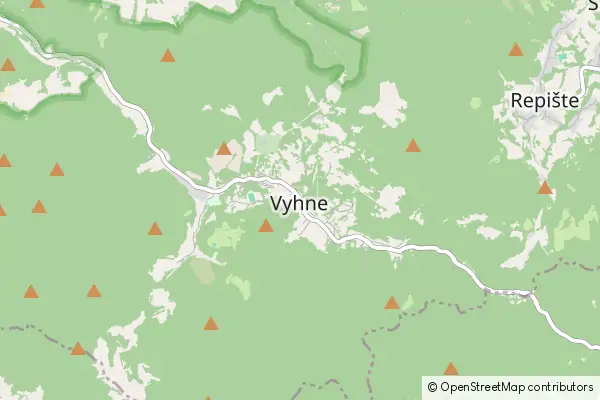 Mapa Vyhne