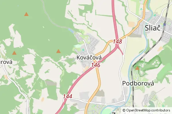 Mapa Kováčová