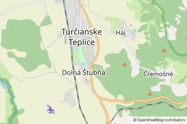 Mapa Turčianske Teplice