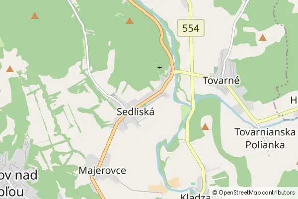 Mapa Sedliská