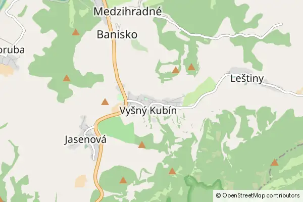 Mapa Vyšný Kubín