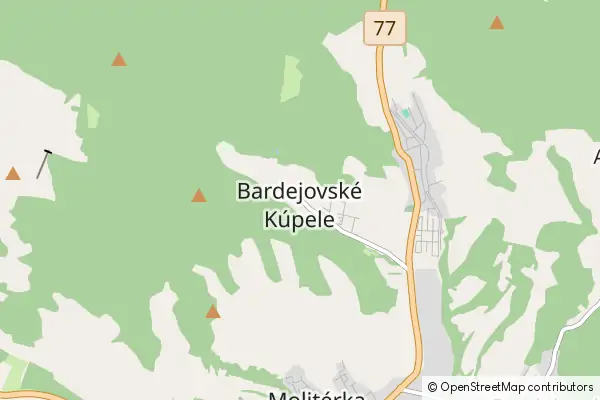 Mapa Bardejovské Kúpele