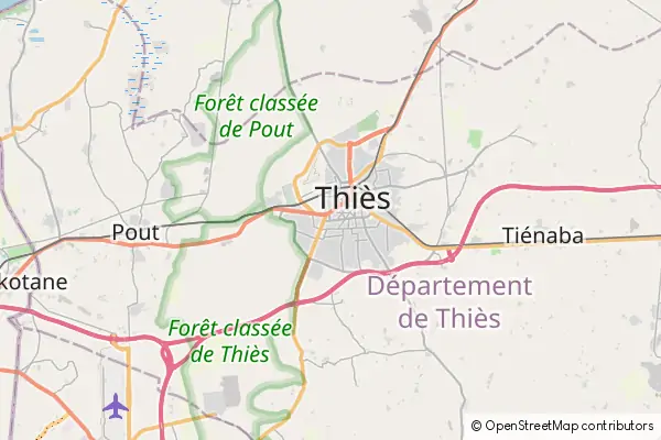 Mapa: Thiès • © OpenStreetMap contributors Mapa Thiès