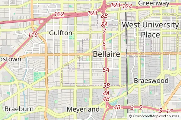 Mapa Bellaire