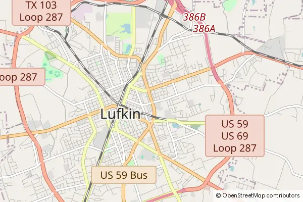 Mapa Lufkin