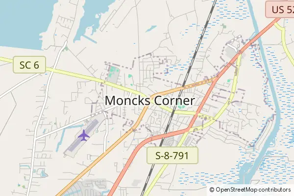 Mapa Moncks Corner