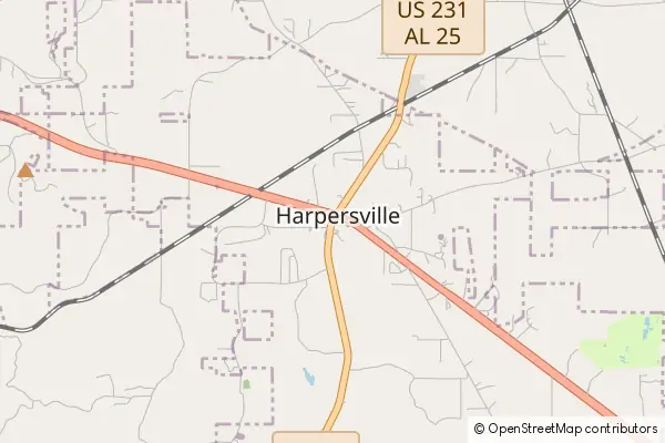 Mapa Harpersville