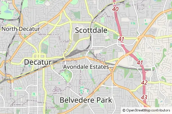 Mapa Avondale Estates