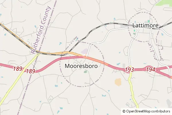 Mapa Mooresboro