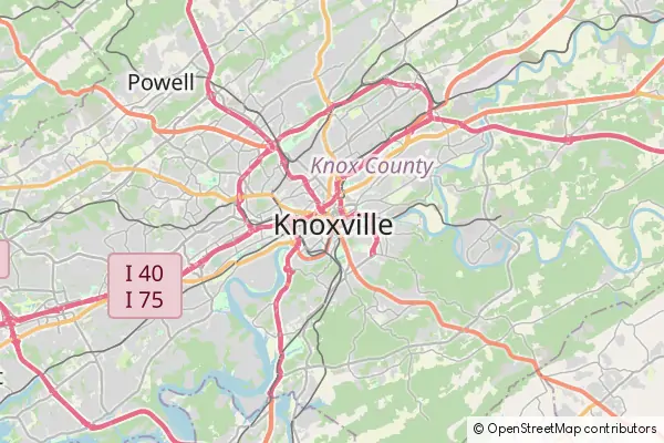 Mapa Knoxville